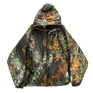 Russell Outdoors Hunting Jacket Mens 2XL Mossy Oak Break Up Camo Bomber Full Zip